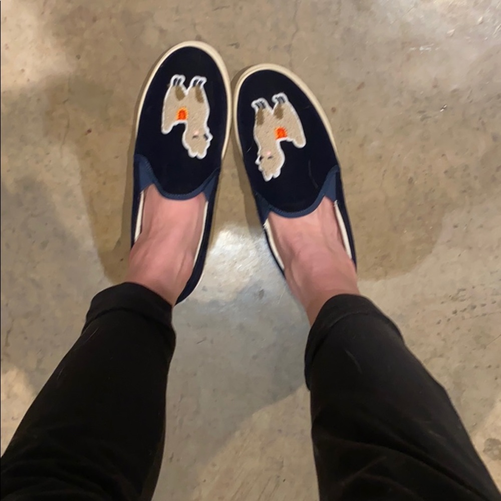 Soludos Velvet Llama Slip-ons Size 8 NWT
